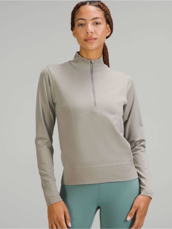 lululemon athletica Tops - lululemon athletica Swiftly Relaxed Half Zip size 4 grey/white